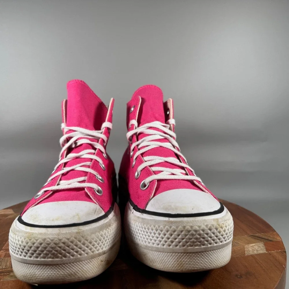 Converse Chuck Taylor All Star Lift Hi Hyper Pink Platform Sneakers A05663F 7W